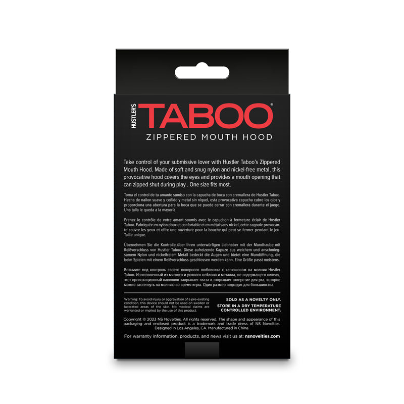 Hustler Taboo - Zippered Mouth Hood