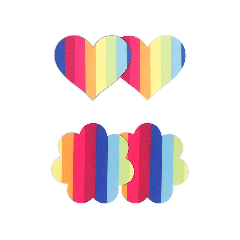 Pretty Pasties - Pride Heart & Flower - 2 Pair